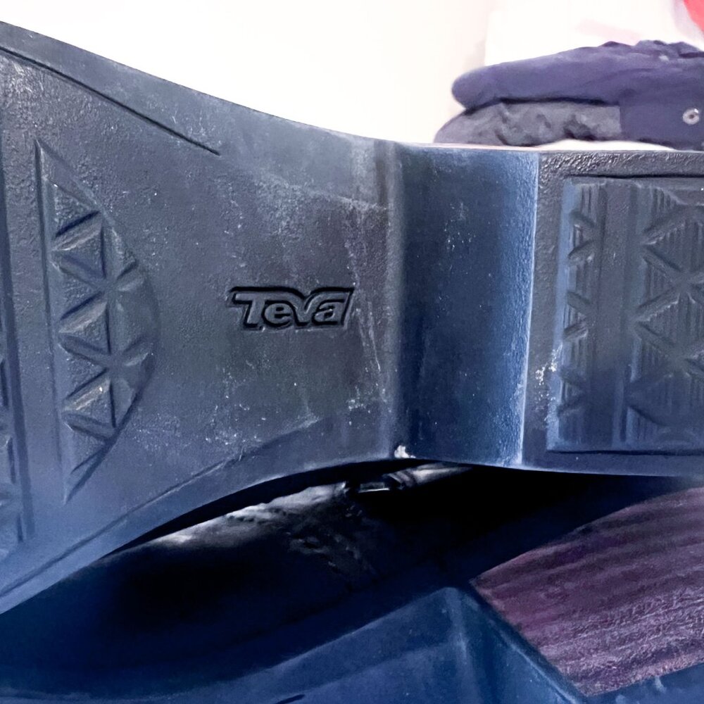 TEVA Foxy Ankle Boot Heeled Black Leather Women’s Waterproof Bootie Sz 9 / 40 - Picture 13 of 14